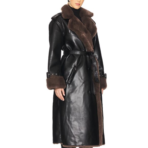 WeWoreWhat Bonded Faux Fur Trench Coat - Picture 3 of 8